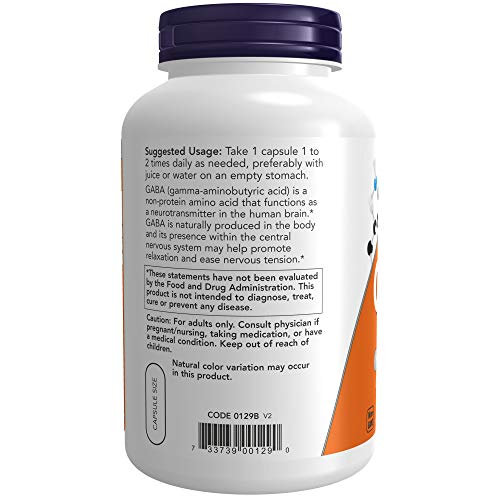 Foto 4 pulgar | Supplement Now Foods Gaba 750 Mg 200 Cápsulas Vegetarianas - Venta Internacional.
