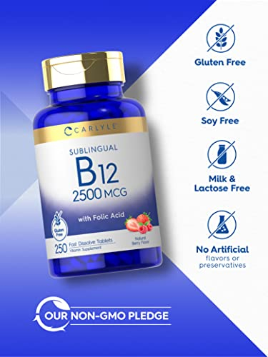 Foto 5 pulgar | Suplemento De Vitamina B12 Carlyle De 2500 Mcg Con Ácido Fólico, 250 Tabletas - Venta Internacional.