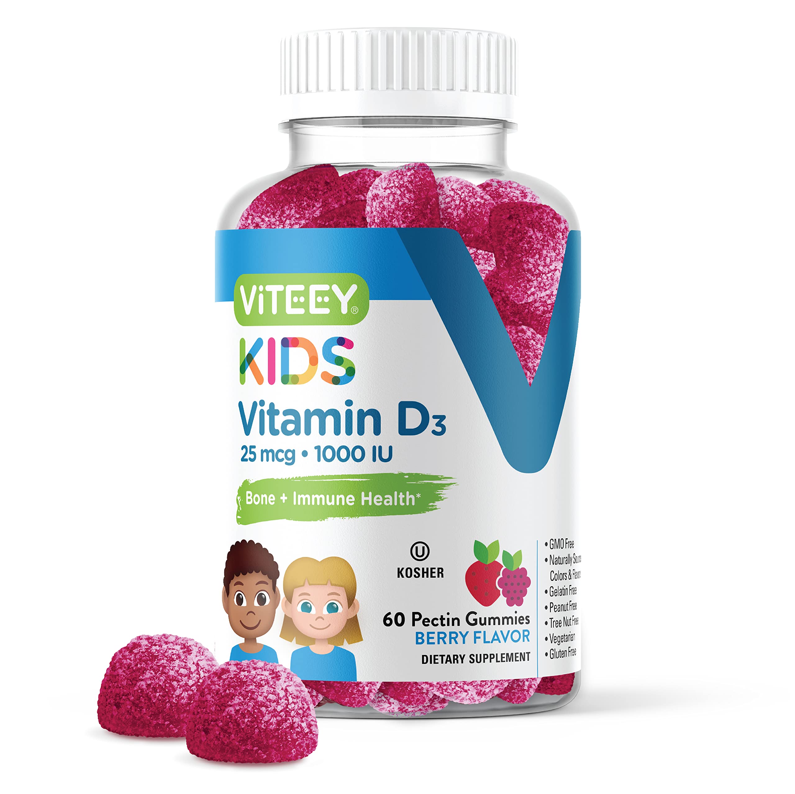 Foto 2 pulgar | [suplemento] Gomitas Viteey Con Vitamina D3 De 25 Mcg, 1000 Ui, 60 Unidades - Venta Internacional.