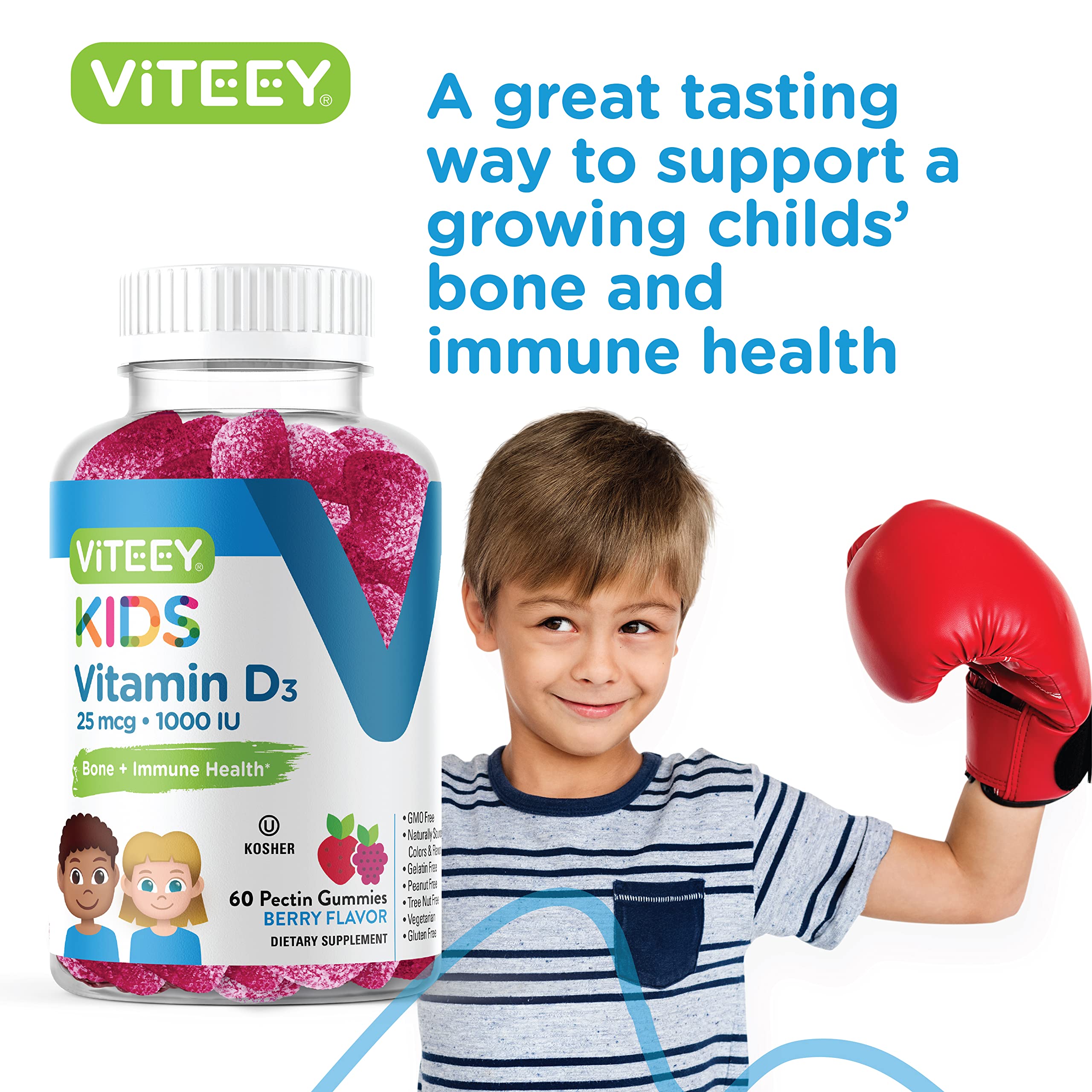 Foto 7 pulgar | [suplemento] Gomitas Viteey Con Vitamina D3 De 25 Mcg, 1000 Ui, 60 Unidades - Venta Internacional.