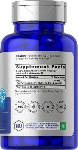 Foto 3 pulgar | Suplemento Horbaach Pqq 40 Mg 120 Cápsulas De Máxima Concentración - Venta Internacional.