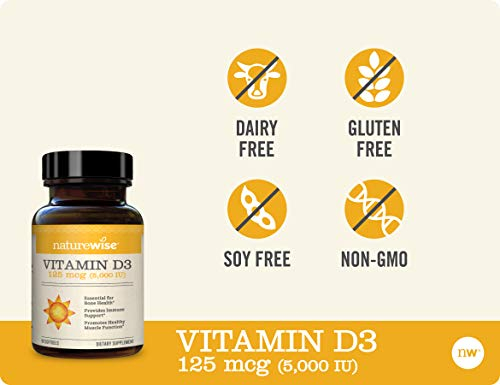 Foto 5 pulgar | Suplemento Naturewise De Vitamina D3 De 5000 Ui Con 125 Mcg, 90 Cápsulas - Venta Internacional.