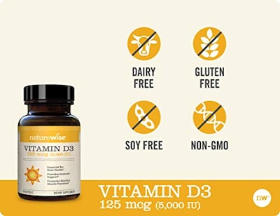 Foto 4 | Suplemento Naturewise De Vitamina D3 De 5000 Ui Con 125 Mcg, 90 Cápsulas - Venta Internacional.