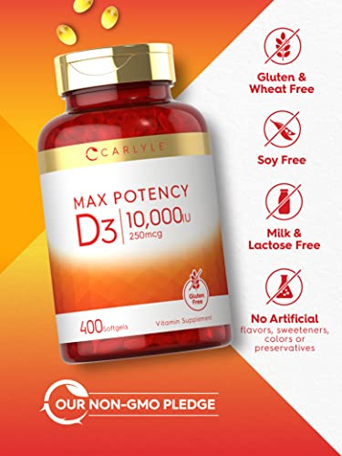 Foto 5 | Suplemento Carlyle De Vitamina D3, 10000 Ui, 400 Cápsulas Blandas - Venta Internacional.