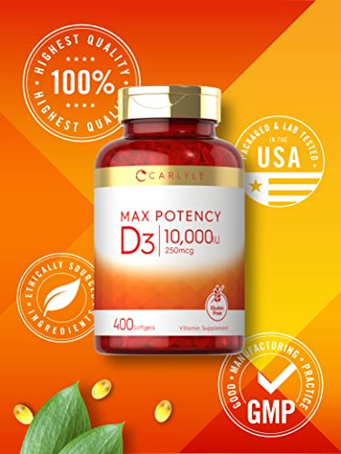 Foto 6 | Suplemento Carlyle De Vitamina D3, 10000 Ui, 400 Cápsulas Blandas - Venta Internacional.