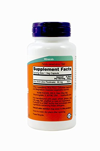Foto 3 pulgar | Supplement Now Foods Picolinato De Zinc 50 Mg 120 Cápsulas X2 - Venta Internacional.