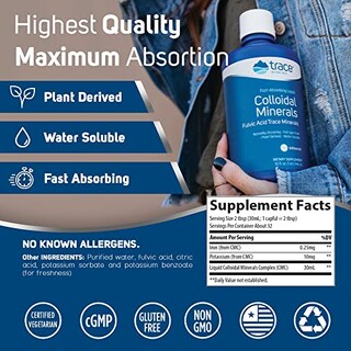 Foto 3 | Suplemento Líquido Coloidal De Oligoelementos, 946 Ml, Vegano - Venta Internacional.