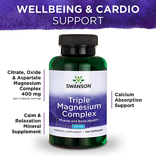 Foto 6 pulgar | Suplemento Swanson Triple Magnesium Complex 100 Cápsulas - Venta Internacional.