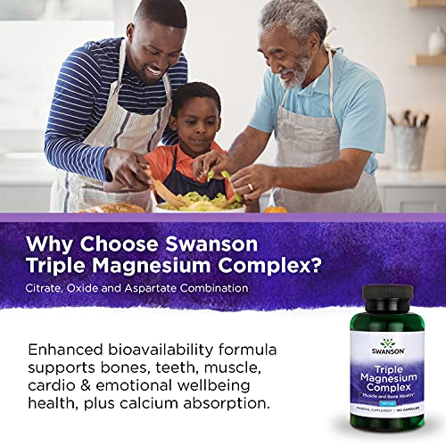 Foto 7 pulgar | Suplemento Swanson Triple Magnesium Complex 100 Cápsulas - Venta Internacional.