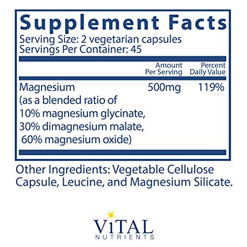 Foto 3 pulgar | Suplemento Vital Nutrients Triple Mag 250 Mg 90 Cápsulas - Venta Internacional.