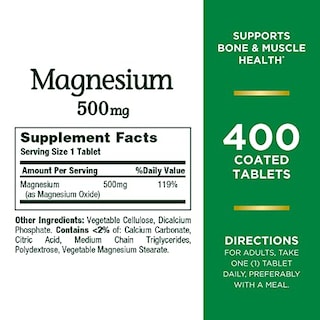 Foto 2 | Suplemento Nature's Bounty Magnesio 500 Mg 400 Comprimidos - Venta Internacional.