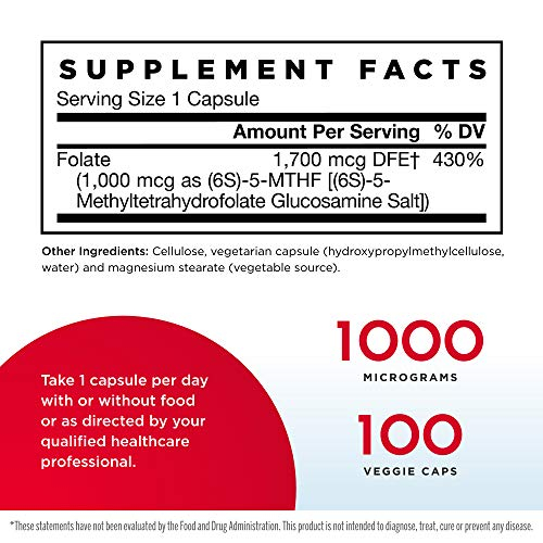 Foto 3 pulgar | Suplemento De Folato De Metilo De Jarrow Formulas, 1000 Mcg, 100 Cápsulas - Venta Internacional.