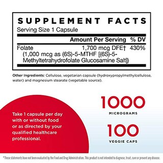 Foto 2 | Suplemento De Folato De Metilo De Jarrow Formulas, 1000 Mcg, 100 Cápsulas - Venta Internacional.