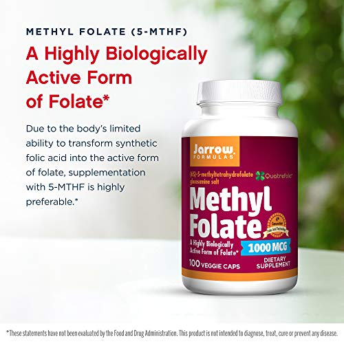 Foto 4 pulgar | Suplemento De Folato De Metilo De Jarrow Formulas, 1000 Mcg, 100 Cápsulas - Venta Internacional.