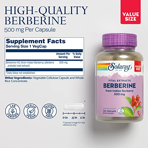 Foto 3 pulgar | Suplemento Solaray Berberine De 500 Mg A Partir De Raíz De Agracejo Indio - Venta Internacional.