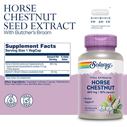 Foto 3 pulgar | Suplemento De Extracto De Semilla De Castaño De Indias Solaray, 400 Mg, 120 Verduras - Venta Internacional.