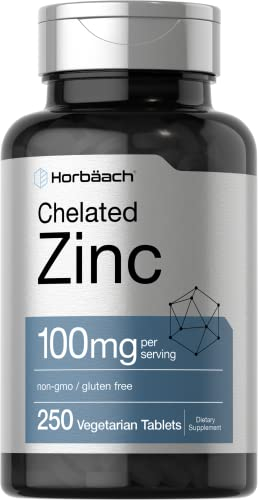 Foto 2 pulgar | Suplemento Horbaach De Zinc Quelatado, 100 Mg, 250 Comprimidos - Venta Internacional.