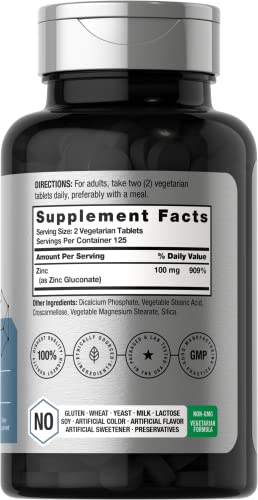 Foto 3 pulgar | Suplemento Horbaach De Zinc Quelatado, 100 Mg, 250 Comprimidos - Venta Internacional.