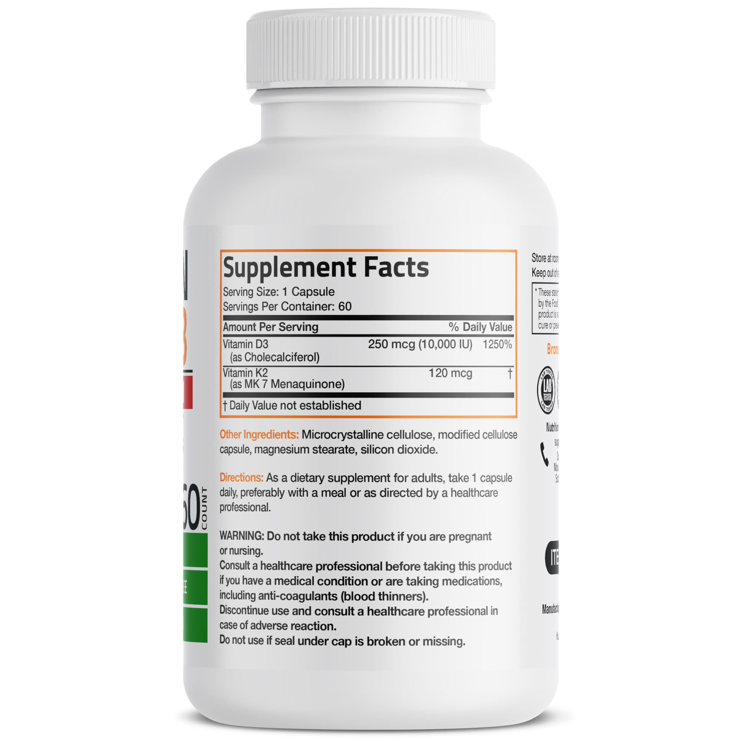 Foto 3 pulgar | Complemente La Vitamina K2 (mk7) De Bronson Con D3 Extra Strength - Venta Internacional