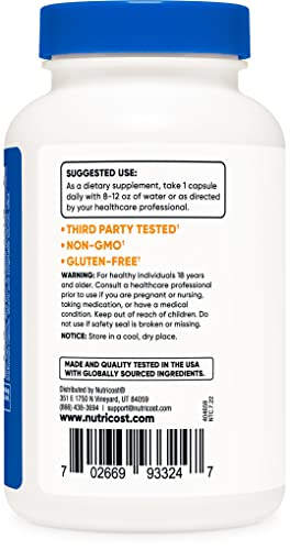 Foto 4 pulgar | Suplemento del Complejo de Vitamina B Nutricost 460 mg con Vitamina C 120 Cápsulas - Venta Internacional