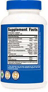 Foto 4 | Suplemento del Complejo de Vitamina B Nutricost 460 mg con Vitamina C 120 Cápsulas - Venta Internacional