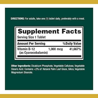 Foto 2 | Suplemento Vitamínico Nature's Bounty Vitamina B12 1000 Mcg 100 T - Venta Internacional.