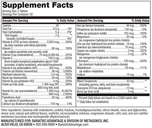 Foto 3 pulgar | Suplemento Bariatric Advantage Chewable Advanced Multi Ea 60 - Venta Internacional.