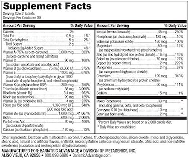 Foto 2 | Suplemento Bariatric Advantage Chewable Advanced Multi Ea 60 - Venta Internacional.