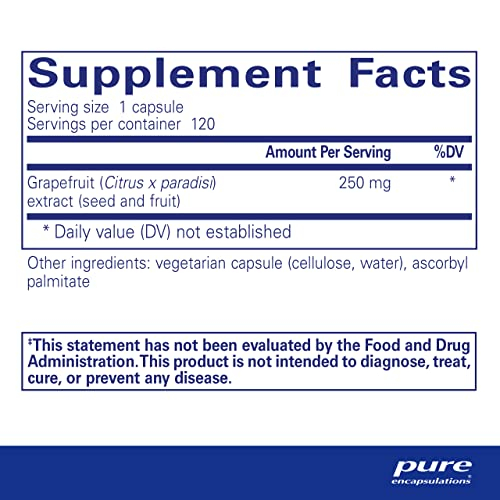 Foto 3 pulgar | Suplemento De Extracto De Semilla De Pomelo Pure Encapsulations 120 C - Venta Internacional.