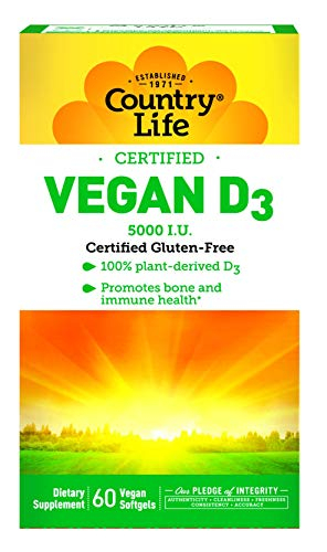 Foto 1 | Suplemento Country Life Vegan D3 En Cápsulas 60 Unidades - Venta Internacional.