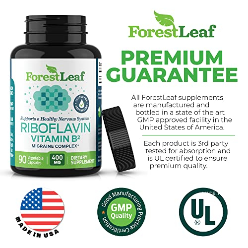 Foto 3 pulgar | Suplemento Forestleaf De Vitamina B2 Y Riboflavina, 400 Mg, 180 Cápsulas - Venta Internacional.
