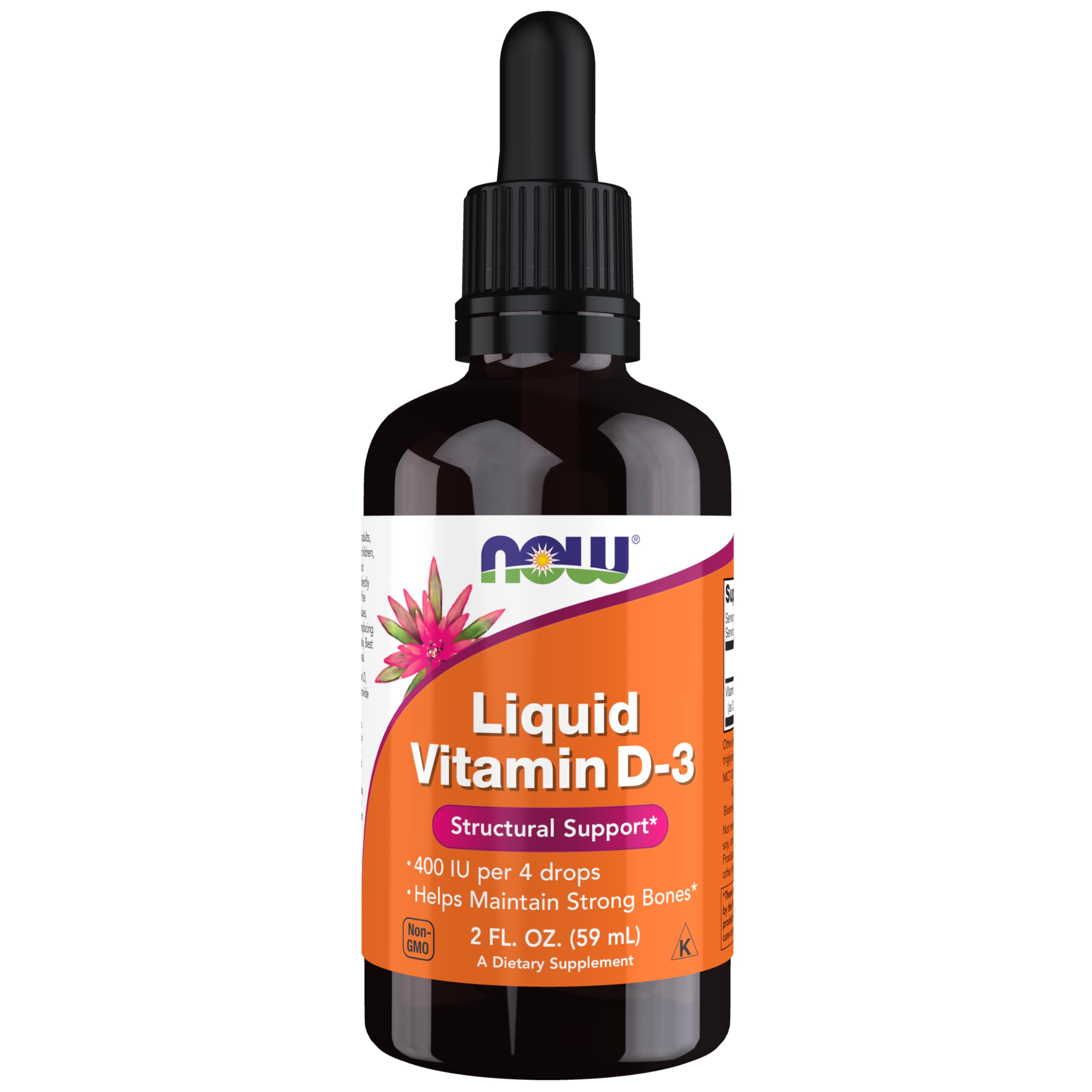 Vitamina D-3 Líquida Supplement Now, 60 Ml, Ayuda A Fortalecer Los Huesos - Venta Internacional.