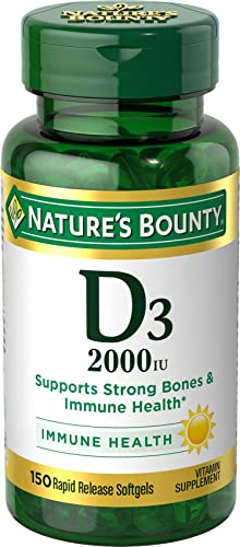 Foto 2 pulgar | Suplemento De Vitamina D De Nature's Bounty, 2000 Ui, 150 Cápsulas Blandas - Venta Internacional.