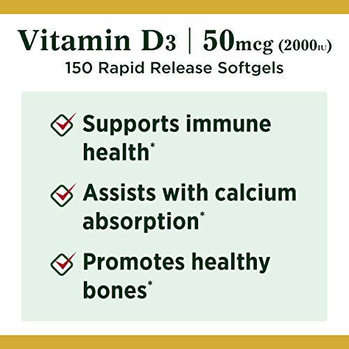 Foto 4 pulgar | Suplemento De Vitamina D De Nature's Bounty, 2000 Ui, 150 Cápsulas Blandas - Venta Internacional.