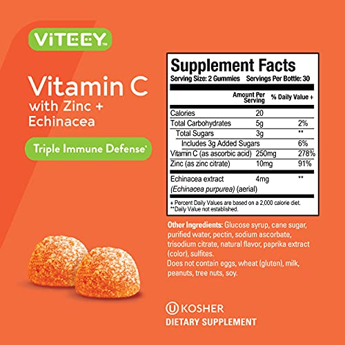 Foto 5 pulgar | Gomitas Viteey con Vitamina C con Zinc y Equinácea 60 Unidades - Venta Internacional