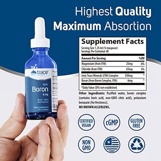 Foto 3 | Suplemento De Oligoelementos De Boro Iónico Líquido, 6 Mg, 60 Ml - Venta Internacional.