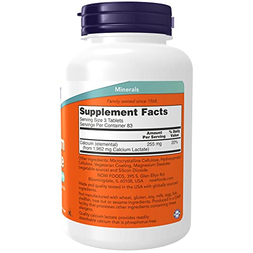 Foto 3 pulgar | Supplement Now: El Lactato De Calcio Apoya La Salud Ósea, 250 Tabletas - Venta Internacional.