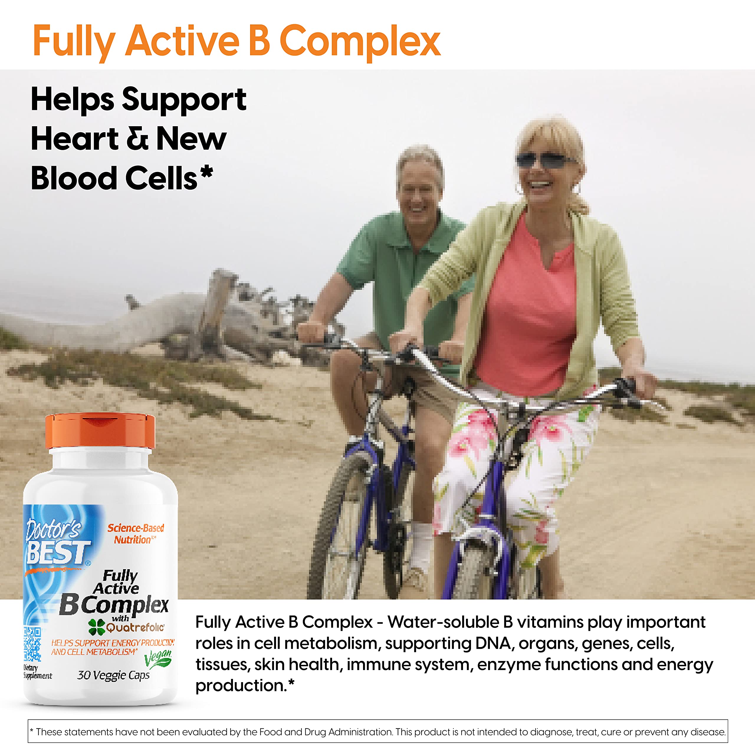 Foto 2 | Vitamin B Complex Doctor's Best Fully Active, 30 Cápsulas Vegetarianas - Venta Internacional.