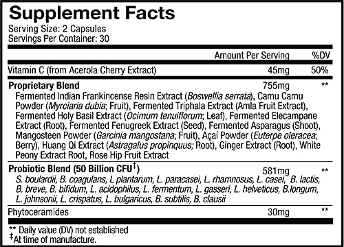 Foto 2 | Suplemento Codeage Skin Probiotics + Prebióticos 60 Cápsulas - Venta Internacional.