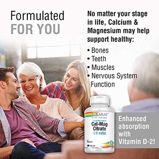 Foto 4 | Suplemento Solaray De Citrato De Calcio Y Magnesio Con Vitamina D- - Venta Internacional.