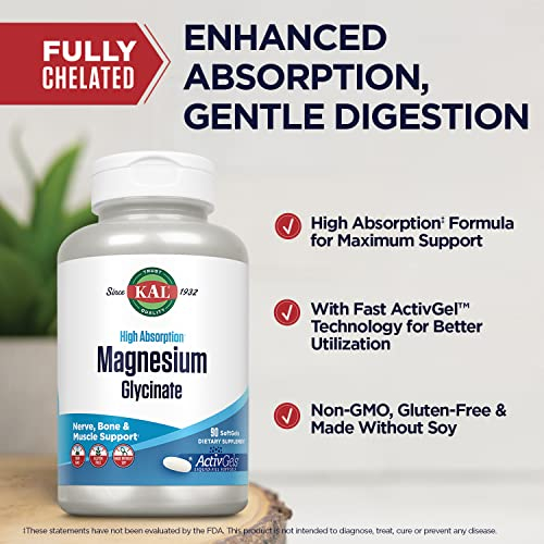 Foto 5 pulgar | Suplemento Kal Glicinato De Magnesio Activgels 315 Mg 90% Softges - Venta Internacional.