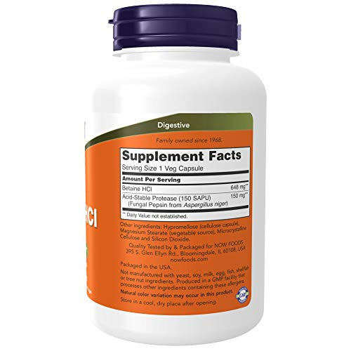 Foto 3 pulgar | Supplement Now Betaína Hcl 648 Mg, Apoyo Digestivo, 120 Cápsulas - Venta Internacional.