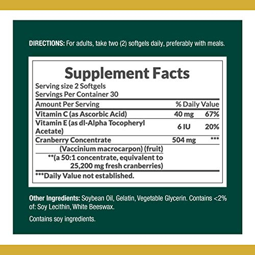 Foto 3 pulgar | Suplemento Dietético Nature's Bounty Cranberry 60 Soft Gels - Venta Internacional.