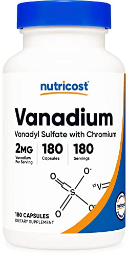 Foto 2 pulgar | Suplemento Nutricost Vanadio+cromo 2 Mg 180 Cápsulas - Venta Internacional.