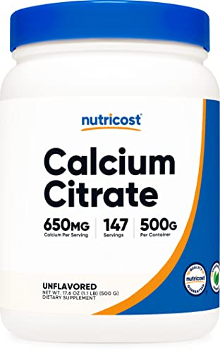 Foto 2 pulgar | Citrato De Calcio En Polvo Nutricost, 500 G, Sin Sabor, Sin Gluten - Venta Internacional.