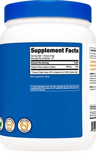 Foto 5 pulgar | Citrato De Calcio En Polvo Nutricost, 500 G, Sin Sabor, Sin Gluten - Venta Internacional.