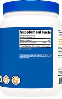 Foto 4 | Citrato De Calcio En Polvo Nutricost, 500 G, Sin Sabor, Sin Gluten - Venta Internacional.