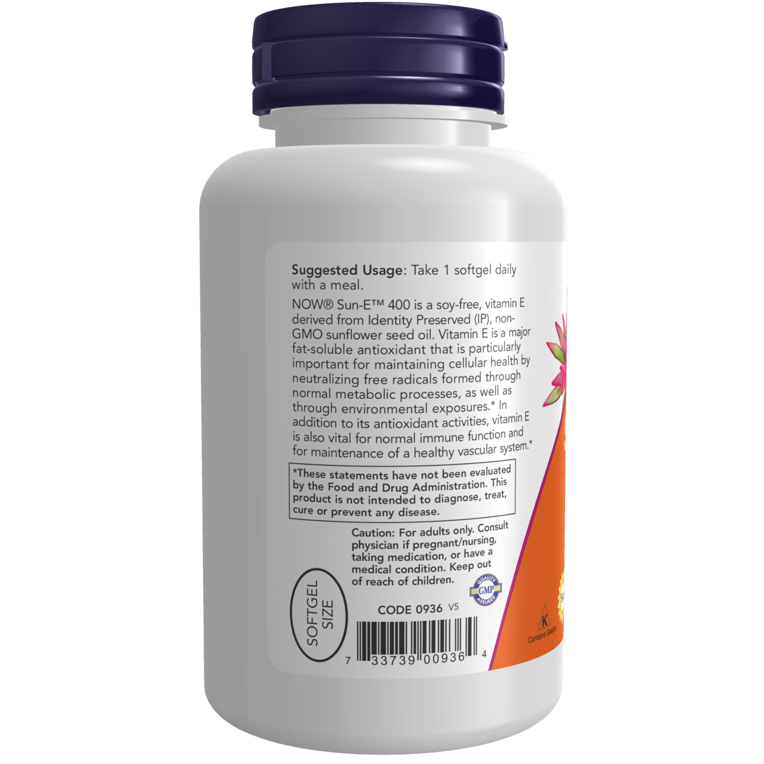 Foto 4 pulgar | Supplement Now Sun-e 400 Ui De Vitamina E 120 Cápsulas Blandas - Venta Internacional.