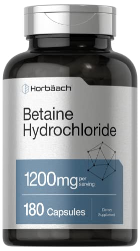 Foto 2 pulgar | Suplemento Horbaach Betaine Hcl 1200 Mg 180 Cápsulas - Venta Internacional.