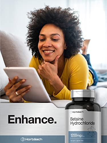 Foto 7 pulgar | Suplemento Horbaach Betaine Hcl 1200 Mg 180 Cápsulas - Venta Internacional.